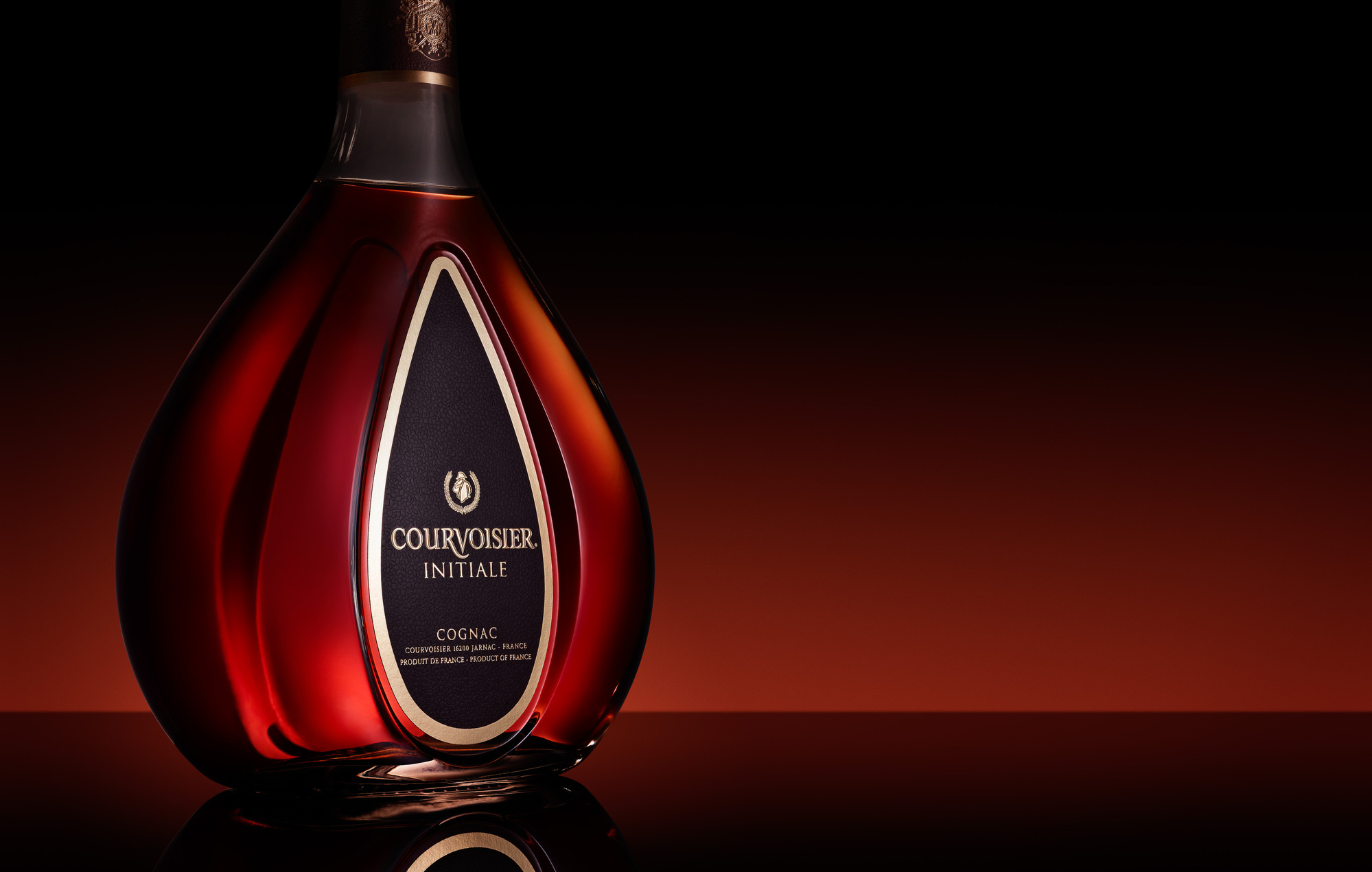 Courvoisier Initiale bottle photography. Beverage and liquid product & advertising photography by Timothy Hogan Studio in Los Angeles