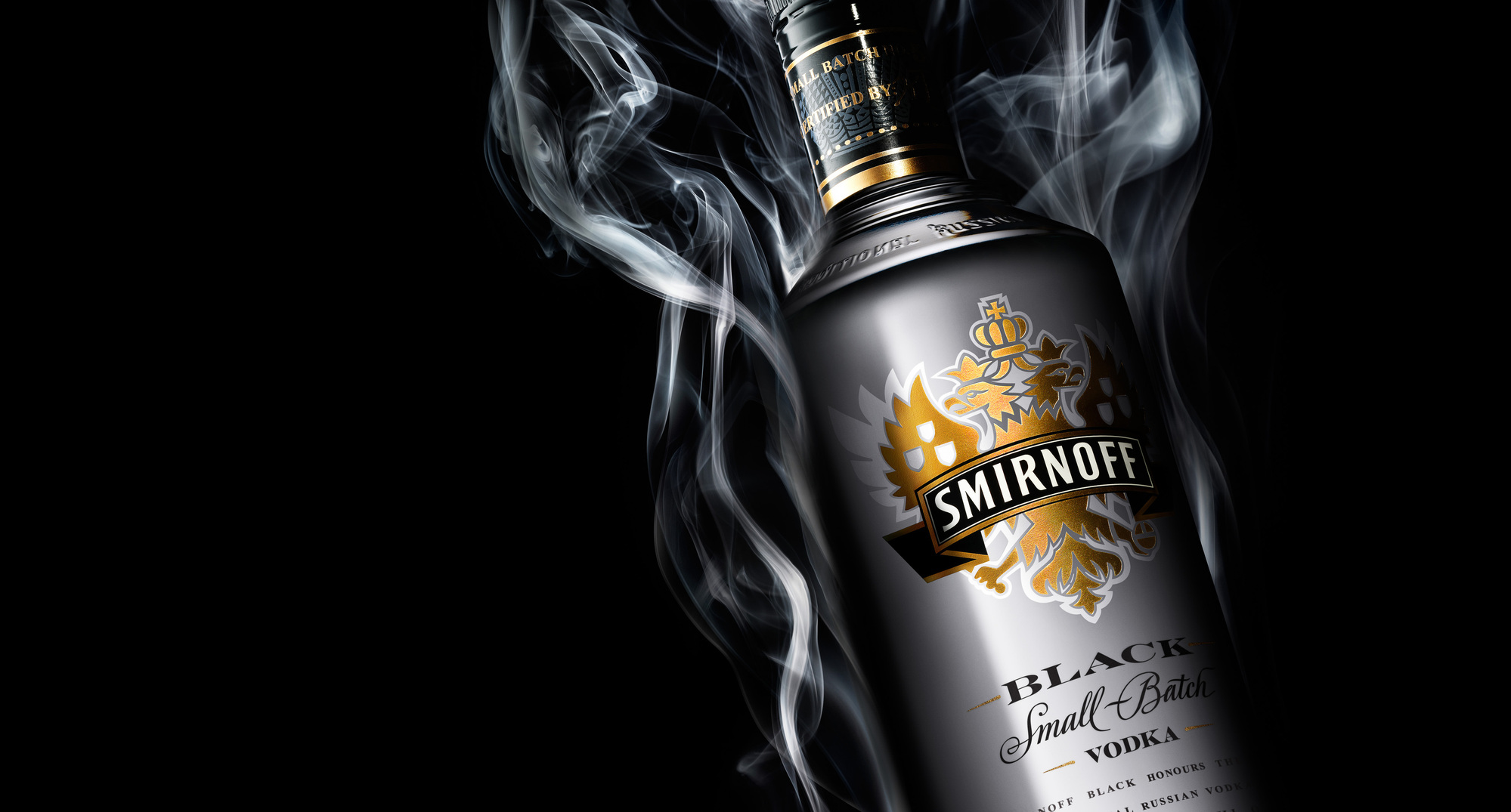 Smirnoff black vodka by beverage and liquids photographer Timothy Hogan in Los Angeles