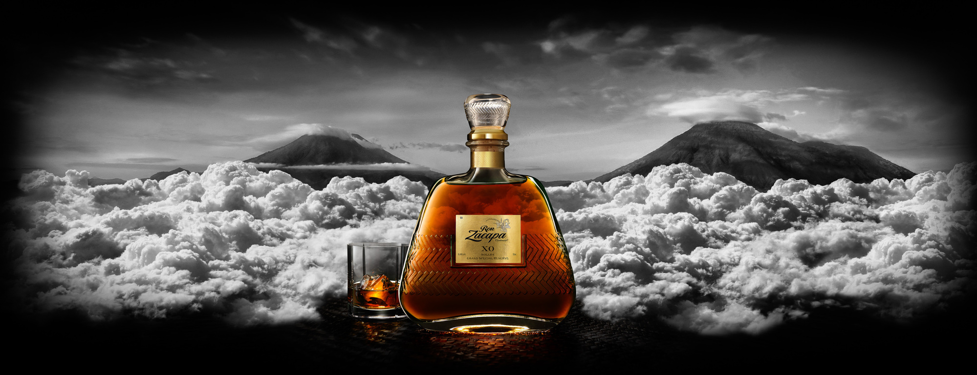 Ron Zacapa rum bottle by beverage and liquor photographer Timothy Hogan Studio in Los Angeles