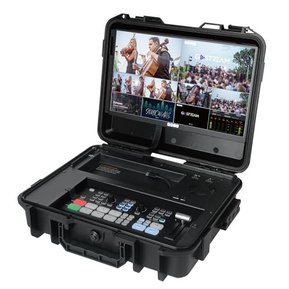 Timothy Hogan using the Osee GoStream Duet Kit for live streaming and multi-camera monitoring. This portable streaming solution is perfect for directors and creatives managing virtual clients, on-set playback, and real-time remote collaboration