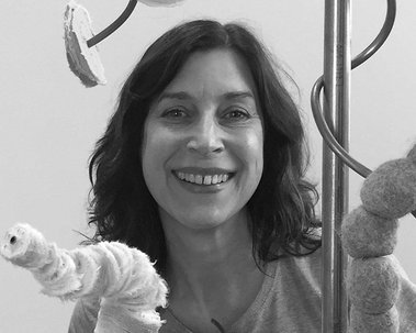 Carolyn Mason artist in her studio