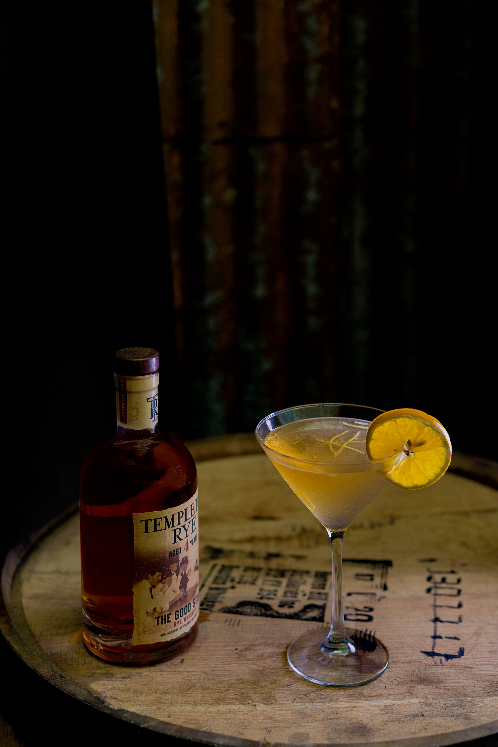 dark, moody, commercial drinks, lemon, wood