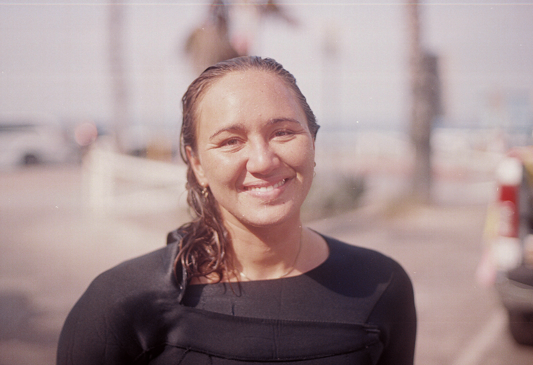 Riss moore in oceanside California on the beach after surfing