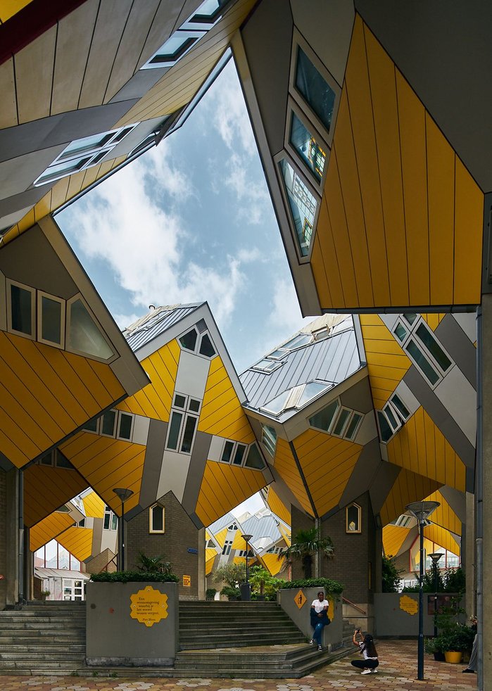 Cube houses in Rotterdam, The Netherlands. Designed by Piet Blom.