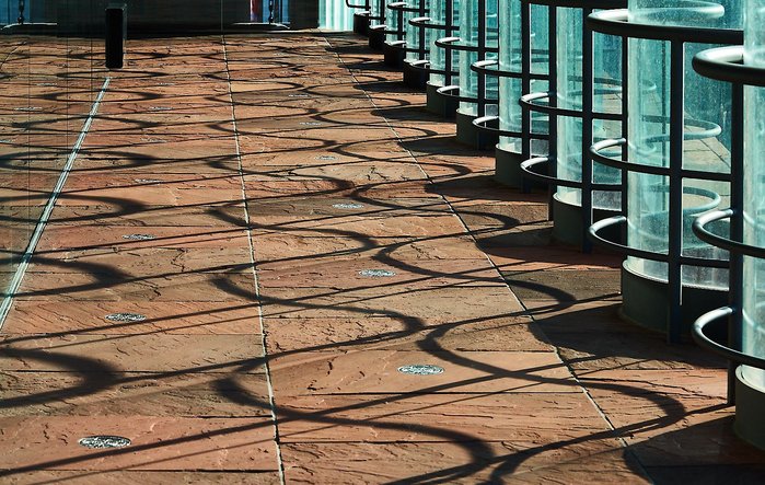 Detail of the interior of the Museum aan de Stroom (MAS), Antwerp, Belgium. By Neutelings Riedijk Architects.