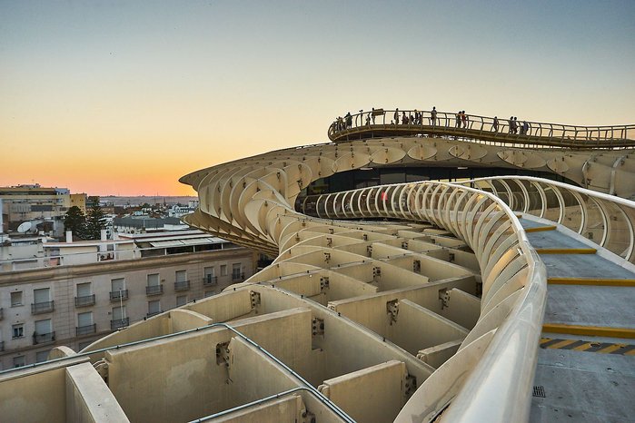 On top of the Metropol Parasol by Jürgen Mayer. Shot in Sevilla, Spain.