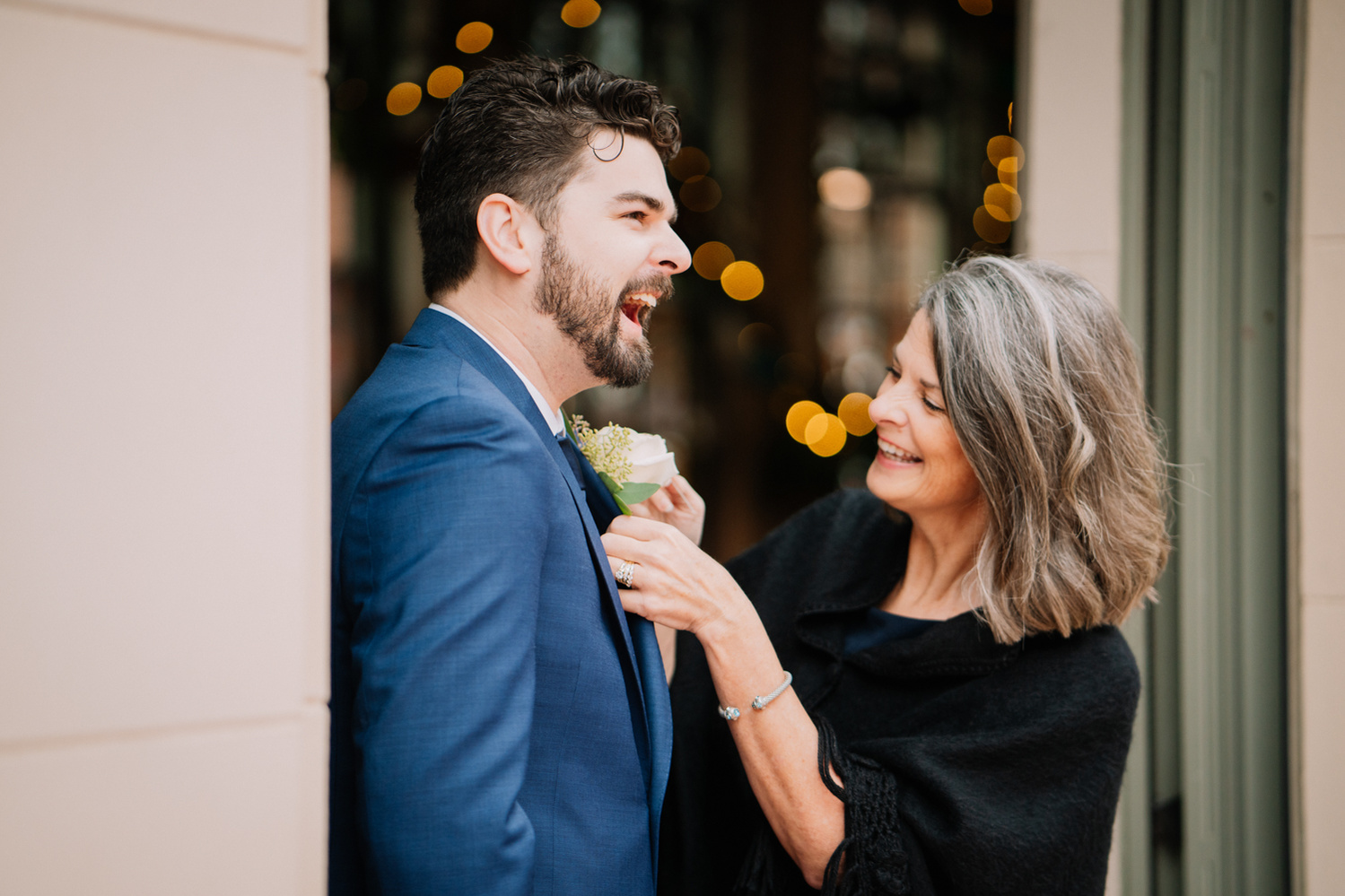 Fort Worth Courthouse Wedding On Film Photography Black and White Candid Moments Bride and Groom 