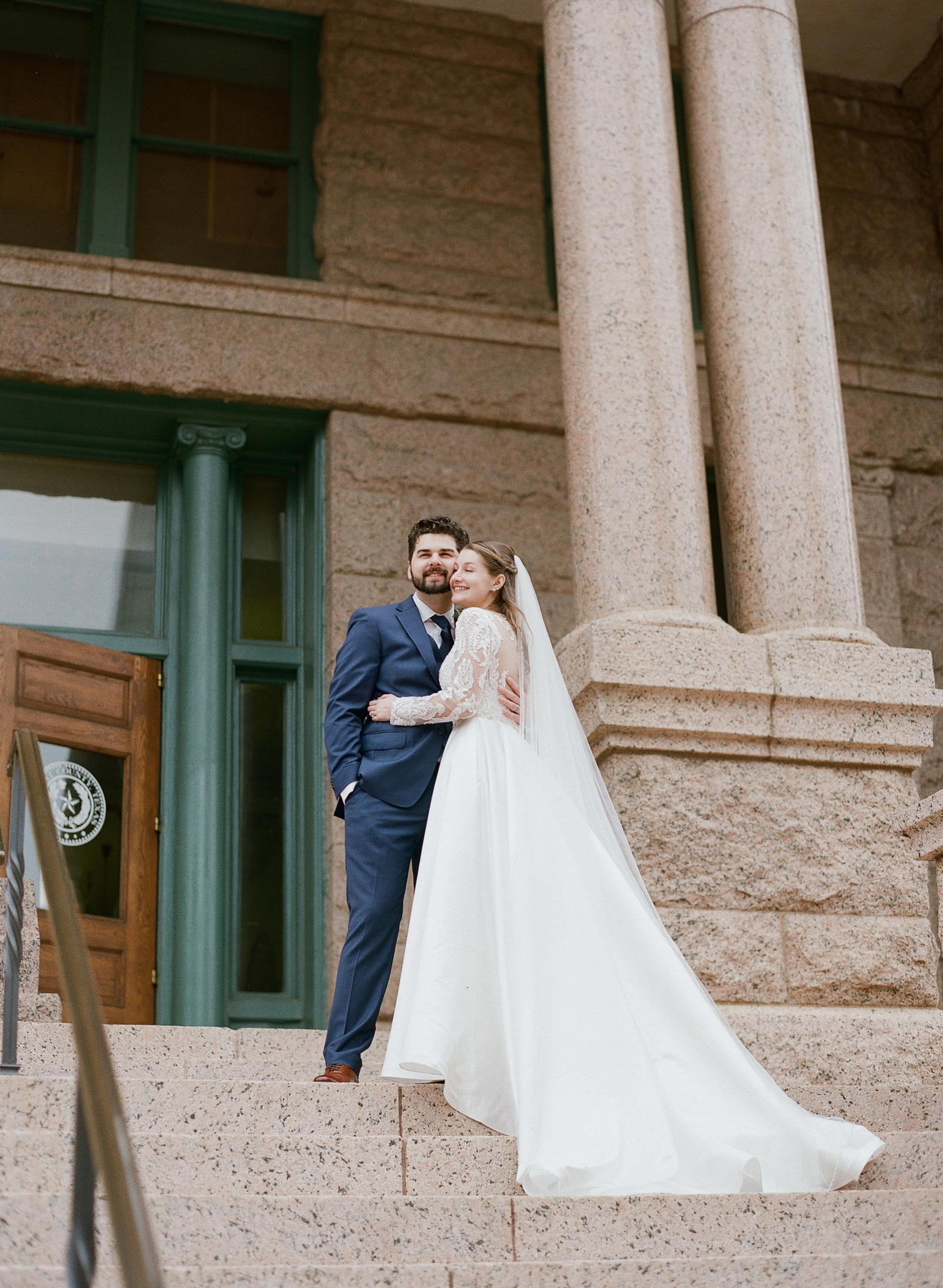 Tarrant County Courthouse Wedding shot on medium format film Amber Shumake Photo