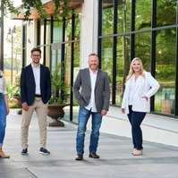 JAW architects outside their Fort Worth based design studio portrait photography by Amber Shumake studio photographer