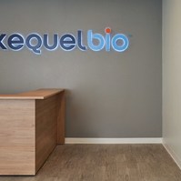 Xequel Bio reception desk office building photography by Amber Shumake studio photographer
