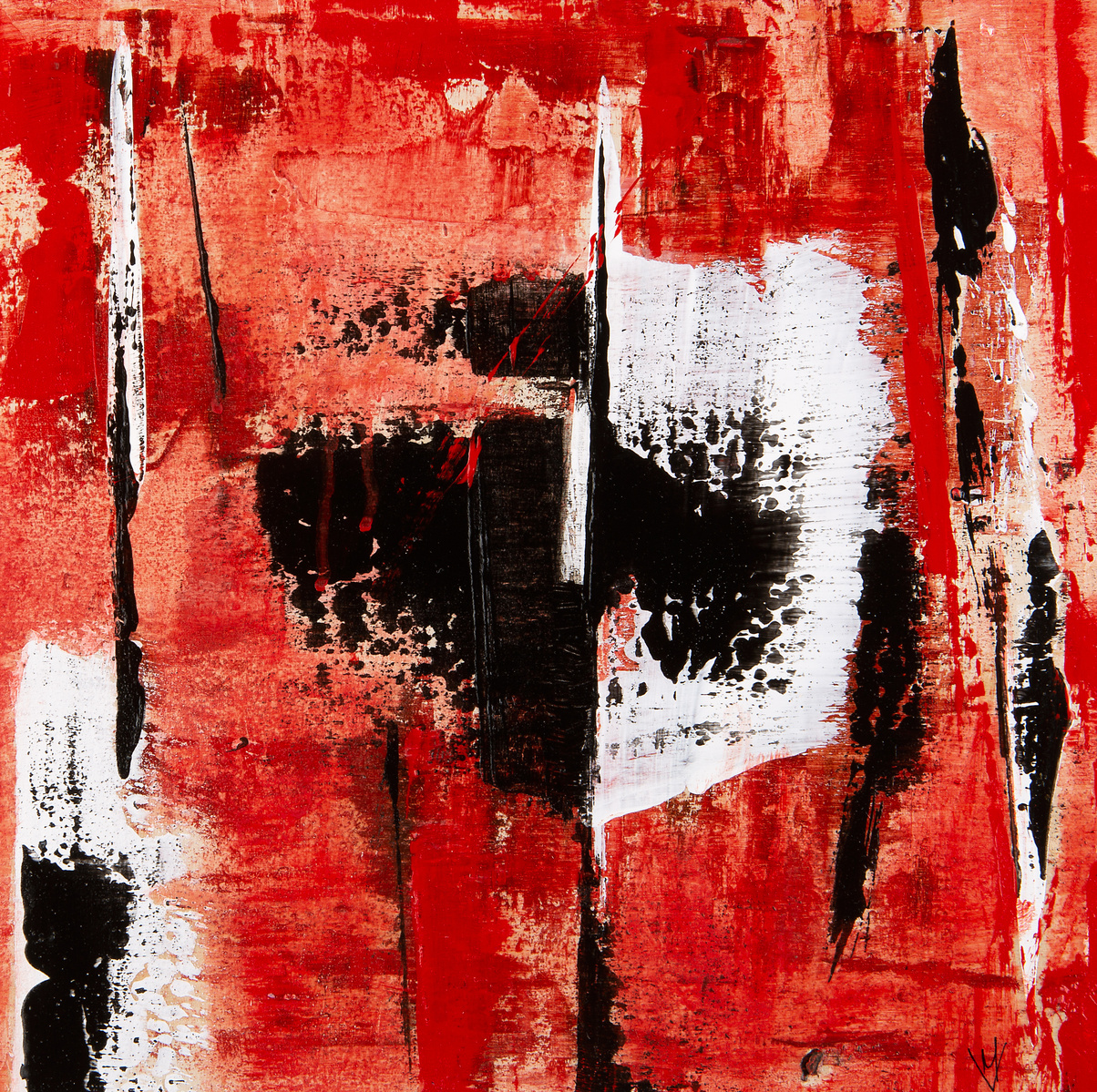 Michelle Victoria, Abstract painting, Contemporary Art, Art, Emerging artist, Design, Interior design, Abstract, Tribal, Loft, Contemporary, Black, Red, White