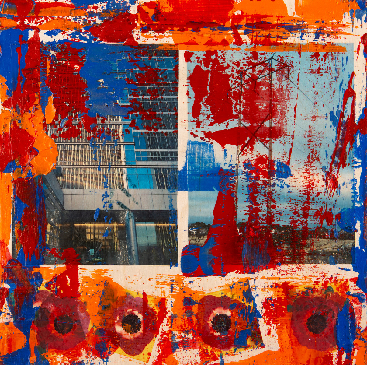 Michelle Victoria, Contemporary Art, Art, Emerging artist, Design, Interior design, Loft, Contemporary, Mixed Media, Los Angeles, California, Century City, red, orange