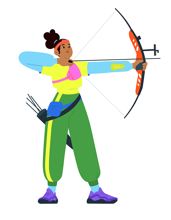 With a steady hand and a clear mind, a colorful archery character prepares to make a triumphant shot!