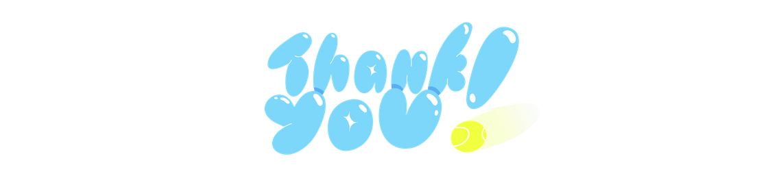 A playful typography artwork with bubble-shaped letters spelling 