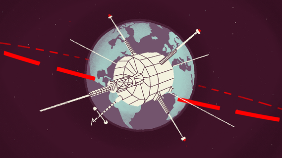 a satellite turns around the Earth
