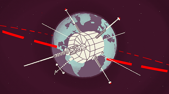 a satellite turns around the Earth
