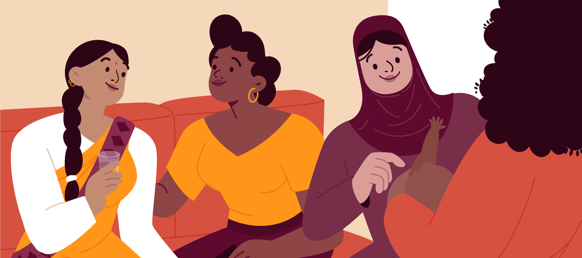 4 women and a baby.