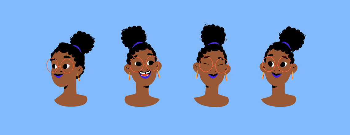 4 facial expression styles 