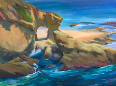 Keyhole arch laguna beach painting Sean Hnedak