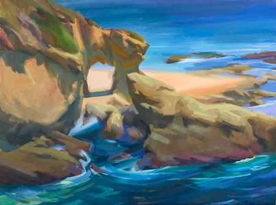 Keyhole arch laguna beach painting Sean Hnedak