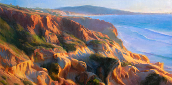 Torrey Pines Painting Art Oil Paint Sunset Hike Home decor San Diego State Beach Park Sean Hnedak