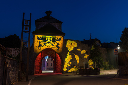 éclairage architecture porte villes projection gogo images est dambach vin route des vins nuit lumière