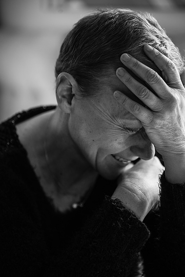 Portrait de Sophie Guérin Byzéry suivie photographiquement alors qu'elle vient d'apprendre son cancer du sein, Nantes