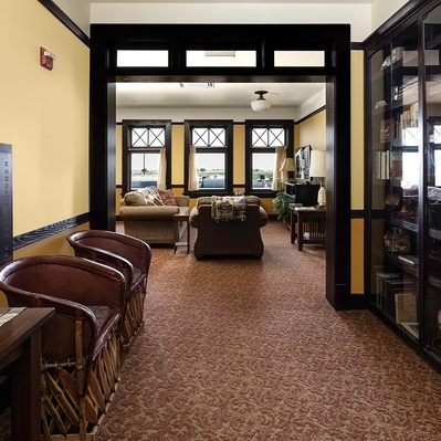 Harvey House Slaton, Interior Photograph of upstairs Family Room