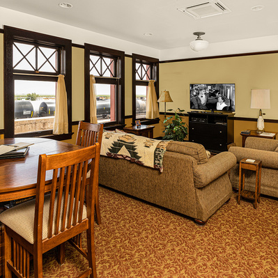 Harvey House Slaton, Interior Photograph of upstairs Family Room