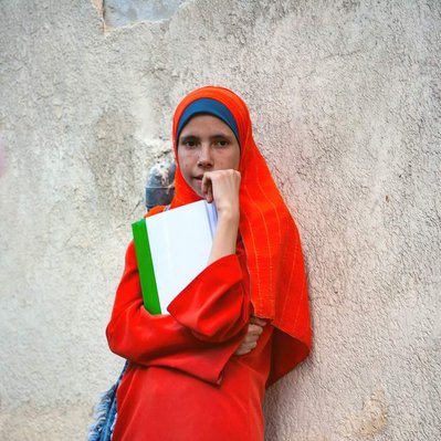 Portrait of a young woman attending the University of Alexandria in Egypt
