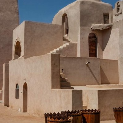 Monastery courtyard at Wadi El Natrun, Egypt
