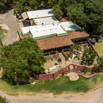 House with Interesting Yard at Buffalo Springs Lake