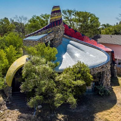 View of the Ice Cream House, across the street from the Bruno House  at Lake Ransom Canyon near Lubbock, Texas.