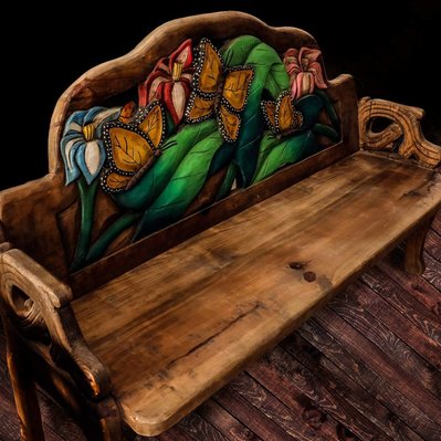 Product Photography of Painted Bench  from Patio Decor in Lubbock, Texas