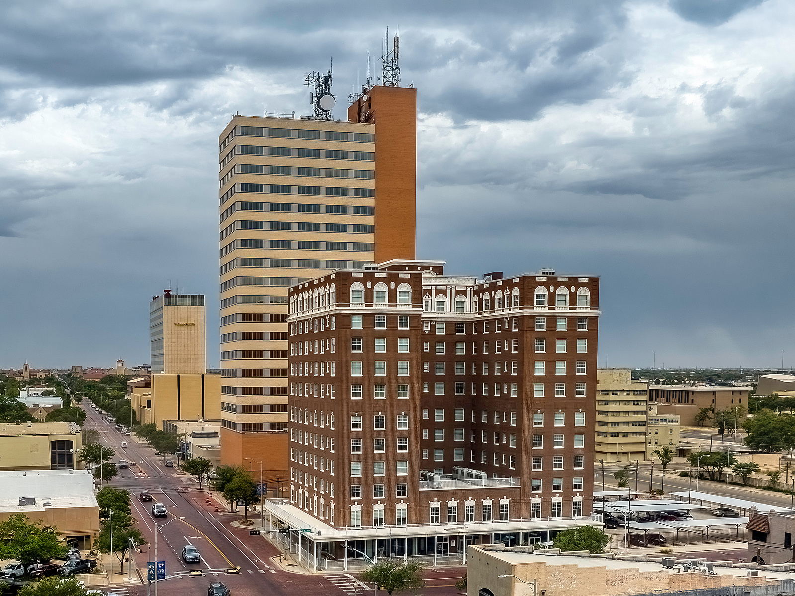 Downtown Lubbock, Texas (and Historical Buildings) Earth and Air