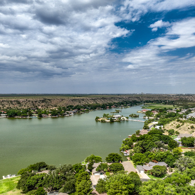 Drone Photo Looking East on Buffalo Springs Lake