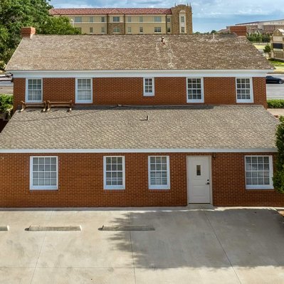 Back Drone Photograph of Gray-Jones-Hull-Henry Home, Lubbock, Texas