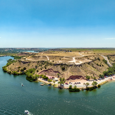 Drone Photograph Looking East at Buffalo Springs Lake