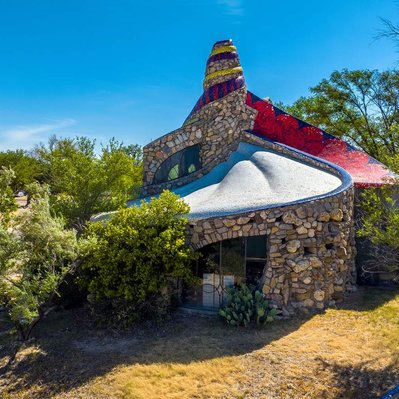 View of the Ice Cream House at Lake Ransom Canyon near Lubbock, Texas.