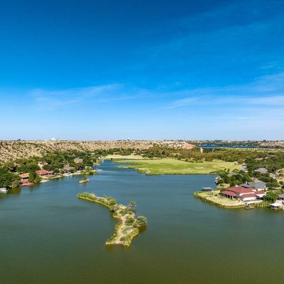 Photograph of the view back towards the beginning of Lake Ransom Canyon near Lubbock, Texas