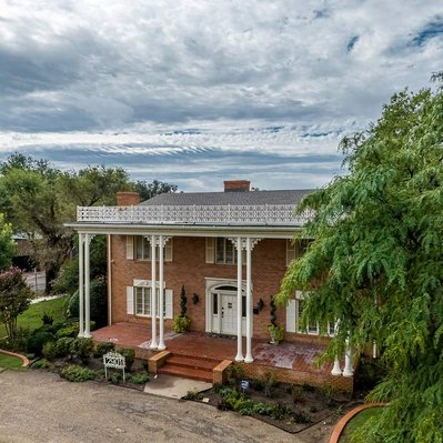 Front Drone Photograph of the Wiley/Smith/Quilliam Home, Lubbock, Texas