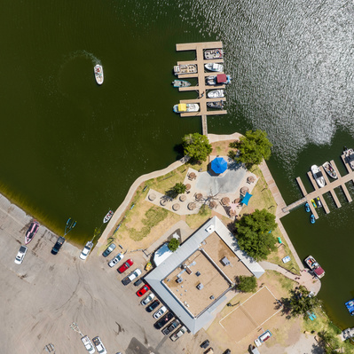 Looking Straight Down on the Docks at the Marina on Buffalo Springs Lake