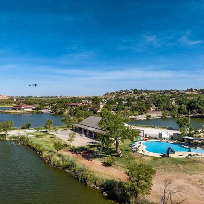 Drone Photograph of "The Ranch" at Lake Ransom Canyon near Lubbock, Texas