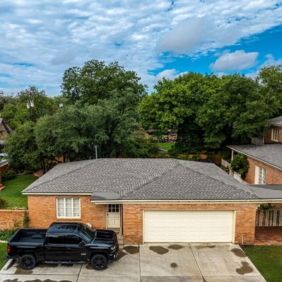 Side Drone Photograph of the Wiley/Smith/Quilliam Home, Lubbock, Texas