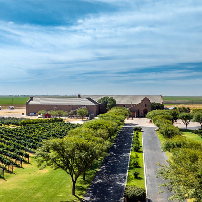 Drone Photograph of English Newsom Cellars, Lubbock, Texas