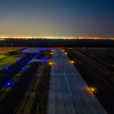 Shooting New LED lights at Lubbock Executive Airport