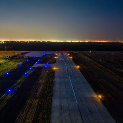 Shooting New LED lights at Lubbock Executive Airport