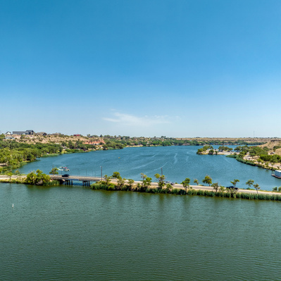 View of the Bridge back West Near the Marina at Buffalo Springs Lake