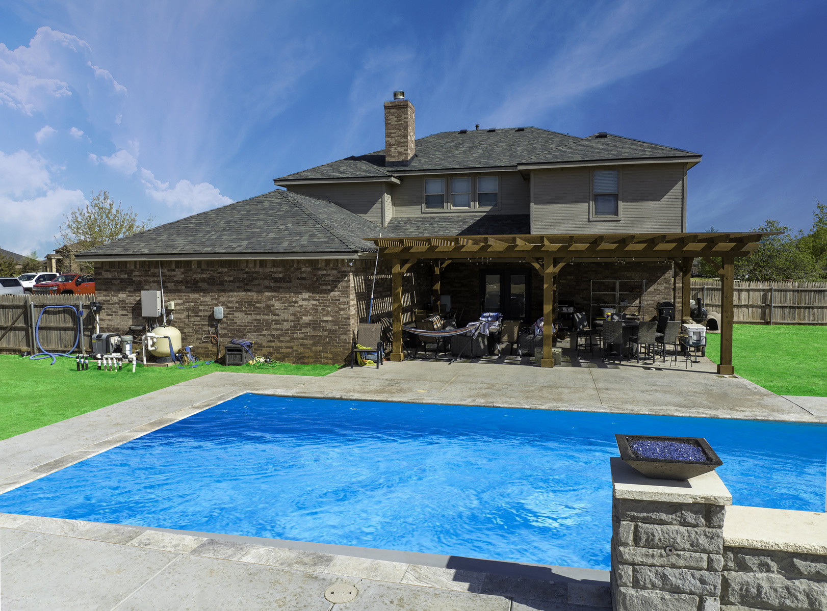 Winter Home Promotion with added grass and pool water