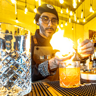 Mixing a Drink at The Rails